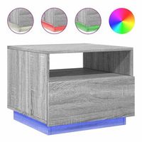mesa de cafe - mesa de centro con luces led gris sonoma 50x49x40 cm