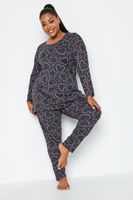 yours pijama gris algodon de estrellas y corazones