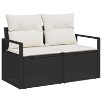 conjunto de sofa de jardin de 5 uds con cojines de ratan pardo cfw705890