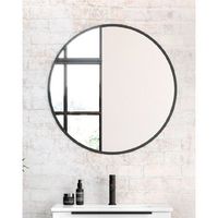 espejo de pared redondo borde negro  espejo decorativo redondo marco negro  espejo de bano redondo 70-80-100cm  80cm - negro