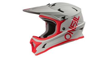 Casco integral o neal sonus solid gris   rojo