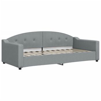 Cama Para Adulto | Cama Individual | Sofá Cama Sin Colchón Tela Gris Claro 90x200 Cm
