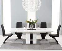 richmond 180cm white high gloss extending dining table with hampstead z chairs