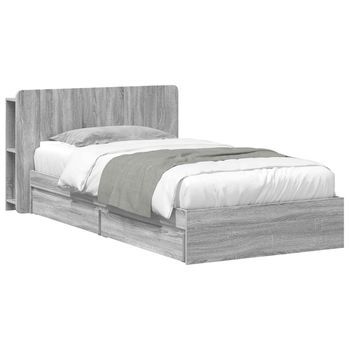 Estructura De Cama Con Almacenamiento Sonoma Gris 90 X 200 Cm Vidaxl