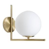 aplique de metal dorado con esfera de cristal blanco cm 15x25x22