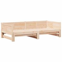 cama abatible de dia marron 180 x 200 cm madera maciza de pino