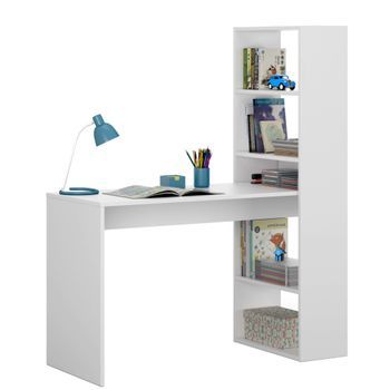 Mesa De Escritrio Con Estanteria Blanca