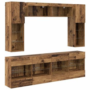 Conjunto De Mueble Para Tv De Pared 6 Uds. Madera Vieja Vidaxl
