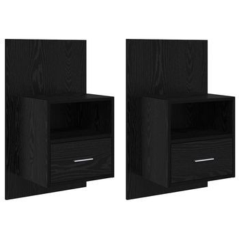 Mesita De Noche 50x32,5x80 Cm Madera - Negro