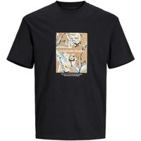 jack  jones camiseta 12261596 jorsequoia tee ss crew neck pls black para hombre