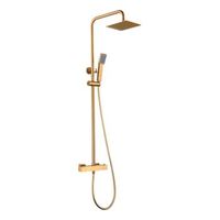 columna de ducha termostatica oro con cuerpo de laton acero y acabado pvd