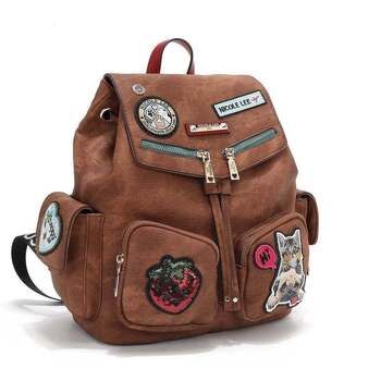 Nicole Lee Bolso MOCHILA CON MÚLTIPLES PARCHES (MARRON) para mujer