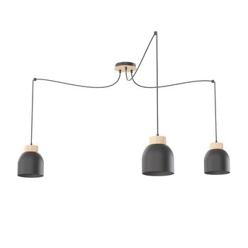 Lámpara colgante prut negro (3 luces)