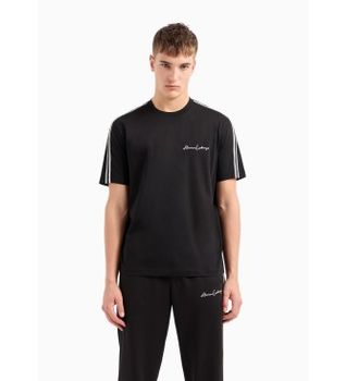 A|X Armani Exchange para hombre. 8NZTSGZJ9AZ1200 Camiseta de corte estándar negro (S), Casual, Algodón, Manga corta