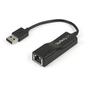Tarjeta de Red StarTech USB2100 USB 2.0 Fast Ethernet 10/100 Mbps Negro Dongle