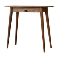 escritorio de madera maciza mueble artesanal mini nordico castano