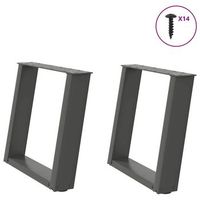 patas para mesa de centro en forma de u 2 unidades antracita 50 x 42-43 cm acero vidaxl