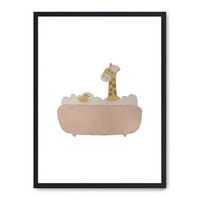 cuadro giraffe bathing