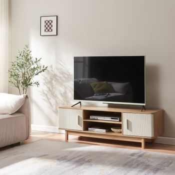 Mueble De Tv Ferrersp 2 Puertas 140x40x45cm - Roble/arena [en.casa]