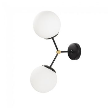 Aplique de pared mulen negro (2 luces)