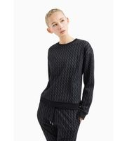 ax armani exchange para mujer 8nymlgyje5z1200 sudadera de rizo frances negro m casual algodon