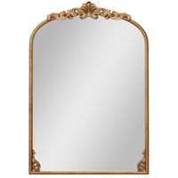 costway espejo arqueado para pared 95 x 66 cm espejo barroco ornamentado tradicional vintage dorado con marco de metal espejos antiguos oro