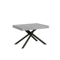 mesa extensible 80x120204 cm efecto madera gris cemento hierro