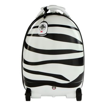 Maleta Teledirigida Infantil Diseño Cebra, 31x25x42 Cm, Blanco y Negro
