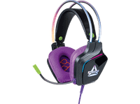 auriculares gaming - fr-tec bifrost luz led rgb microfono flexible negro y morado