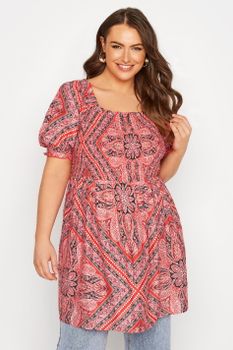 Top Rosa Cachemira Con Escote Cuadrado, Mujer Curvy Y Tallas Grandes, Yours