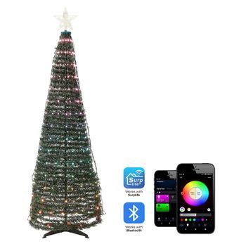 Árbol De Navidad Led Con Temporizador E Interruptor Verde 188 Cm Saarloq