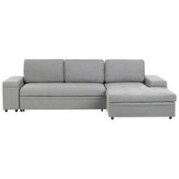 sofa cama esquinero de tela con respaldo de poliester gris izquierdo hrisey