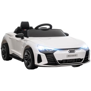 HOMCOM Coche Eléctrico Infantil de Marca AUDI RS e-tron GT con Mando a Distancia Batería para Bebé y Niño +3 años 103x58x41 cm Blanco   Aosom España