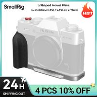 placa de montaje en forma de l smallrig con mango de silicona para fujifilm x-t30  x-t30 ii  x-t30 iii negrotiracarbon plateado 5663