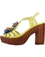 de pons quintana sandalias mujer modelo cannes color amarillo trenzado