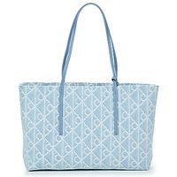 calvin klein jeans bolsa emblem aop denim tote w pouch para mujer