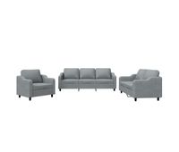 vidaxl juego de sofas con cojines 3 piezas tela gris claro