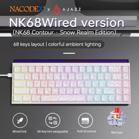 teclado mecanico para juegos ajazz nk68 interruptores rojos intercambiables en caliente efectos de luz brillantes diseno compacto al 68