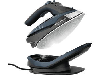 Plancha de vapor - Rowenta Freemove Force DE6725, Sin Cable, 2600W, Calentamiento rápido, Ligera, 40 g/min, Apagado automático, Antigoteo, Azul
