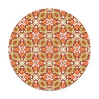 panorama alfombra vinilica baldosin oriental redonda naranja 150x150 cm