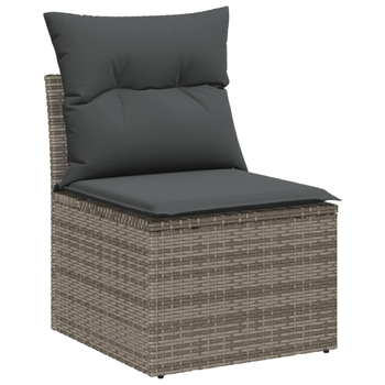 Juego De Sofás Para Jardín De 5 Uds Con Cojines De Ratán Sintético Gris Cfw686519