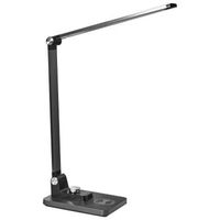 lampara led de escritorio moderna para oficina 3 modos de temperatura regulador cargador inalambrico aluminio material sintetico negro enif