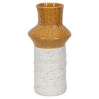 florero ceramica mostazablanco