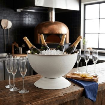 Champanera de inox blanco 40x40x23 cm