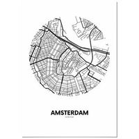panorama carton pluma mapa circulo de amsterdam 70 x 100 cm  impreso en carton pluma de alta calidad  cuadros decoracion salon  cuadros para