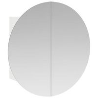 armario de bano con espejo redondo y led blanco 54x54x175 cm vidaxl