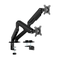 aisens soporte de mesa eco contrapeso giratorio e inclinable para monitor tv 9kg 3 pivotes 2 brazos de 17 32 negro