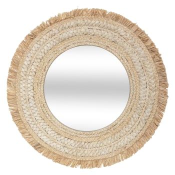 Espejo Trenzado ATMOSPHERA Celia 68 cm - Beige