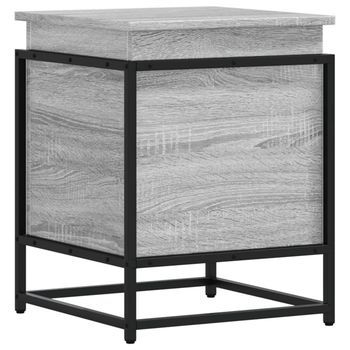 Caja De Almacenaje Con Tapa Madera Gris Sonoma 40x40x51,5 Cm Vidaxl