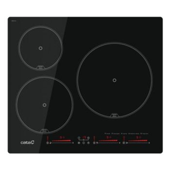 Placa de inducción Cata IBS 6303E2 3 zonas 59 cm Integrada Control Digital Negra